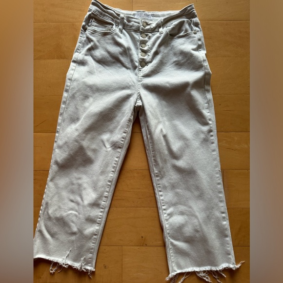Judy Blue White Button Fly Non-distressed Frayed Hem Jean - Picture 1 of 7